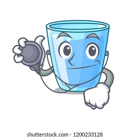 Doctor character glass of water for drink