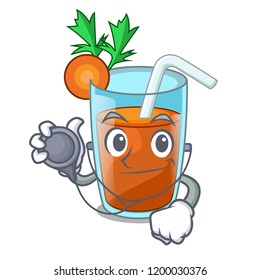 Doctor character healthy carrot smoothie for diet