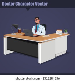 Doctor character at his desk