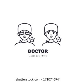 Doctor character illustration outline design