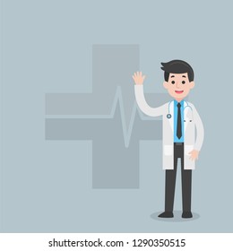 Doctor Character Medical Health care concept, cartoon character vector in flat designHealth Life.