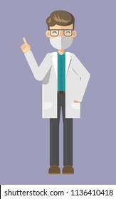 doctor character on a light purple background. medical team concept in vector illustration design for web banners prints.