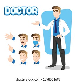 Doctor Character Sheet Template. Can be used as logo, brand, and mascot.