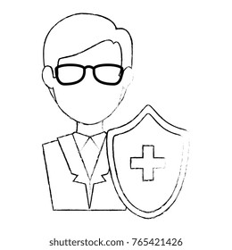 doctor character with shield