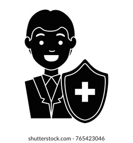 doctor character with shield