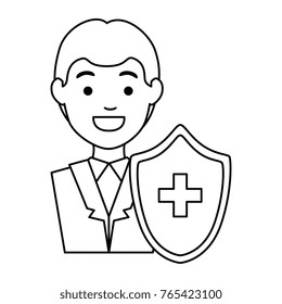 doctor character with shield