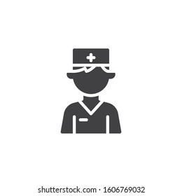 Doctor character vector icon. filled flat sign for mobile concept and web design. Medical doctor avatar glyph icon. Healthcare symbol, logo illustration. Vector graphics