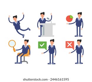 doctor characters set in various poses vector illustration