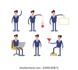 personajes médicos ambientados en varias poses Ilustración vectorial