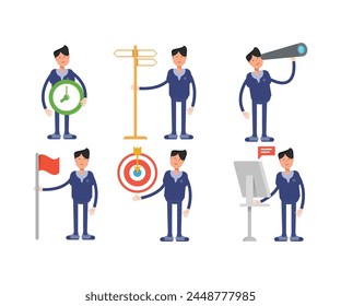 doctor characters set in various poses vector illustration