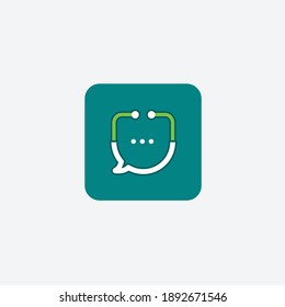 Doctor chat ask a doctor icon logo vector EPS 10
