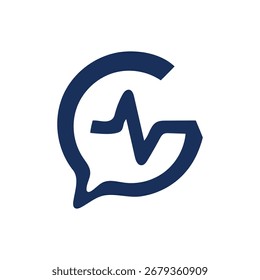 Concepto de diseño creativo del logotipo del chat del médico Consulte el icono creativo de la salud.