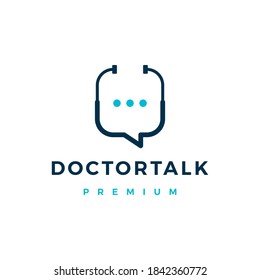 doctor chat talk logo vector icon illustration