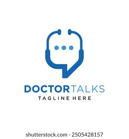  Doctor chat talk logo vector icon illustration