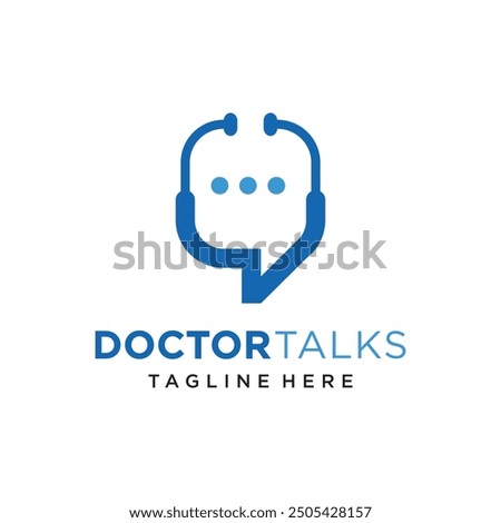  Doctor chat talk logo vector icon illustration