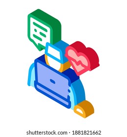 doctor chatting with patient color icon vector. isometric doctor chatting with patient sign. color isolated symbol illustration