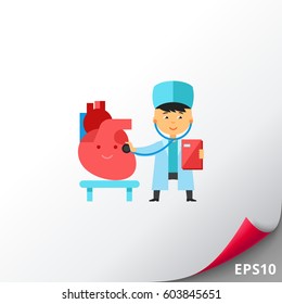 Doctor checking heart icon
