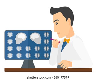 Doctor checking MRI results.