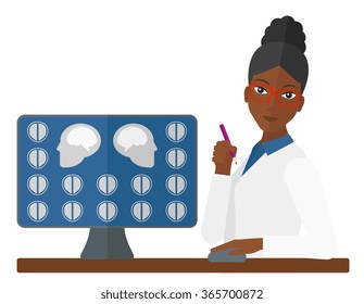 Doctor checking MRI results.