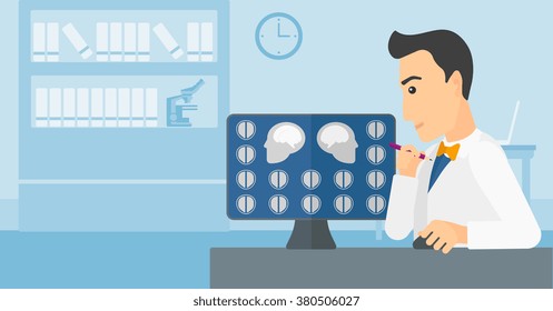 Doctor checking MRI results.