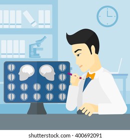 Doctor checking MRI results.