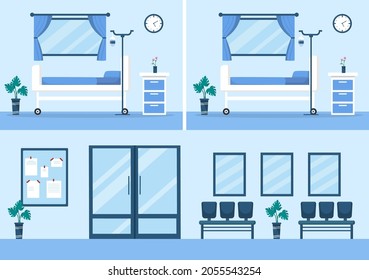 Doctor Checking a Patient in Hospital Room Background Vector Illustration. Medical Treatment With Patients For Healthcare, Consultation and Examination Health 