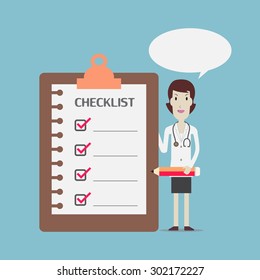 Doctor and checklist - Vector