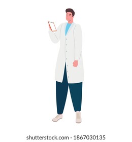 doctor with checklist worker character vector illustration design
