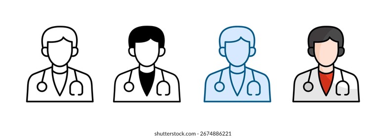 Conjunto de iconos de revisión médica Colección de estilo múltiple