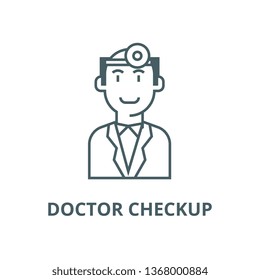 Doctor checkup line icon, vector. Doctor checkup outline sign, concept symbol, flat illustration