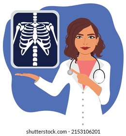 Doctor Chest Xray Radiology Film Flat Stock Vector (Royalty Free ...