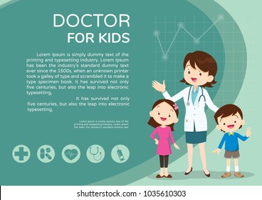 Doctor and children healthcare background poster.Doctor for kids Banner,layout template,cover,ad.,poster