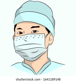 
Doctor in China. Coronavirus. Doctor face.