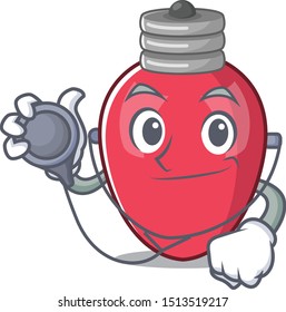 Doctor christmas lights isolated in the cartoon