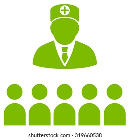 Doctor Class vector icon. Style is flat symbol, Eco green color, rounded angles, white background.