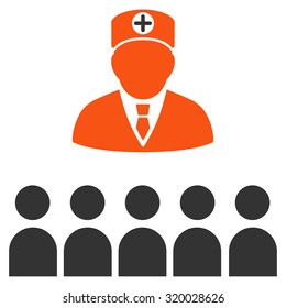 Doctor Class vector icon. Style is bicolor flat symbol, orange and gray colors, rounded angles, white background.