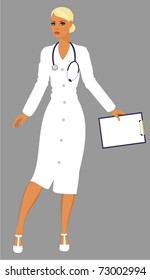 doctor with a clipboard.