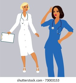 doctor with a clipboard.