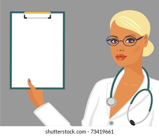 doctor with a clipboard.