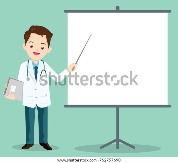 Doctor Clipboard Giving Medical Presentation Stock Vector (royalty Free 