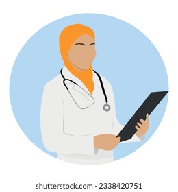 doctor with clipboard. vector illustration