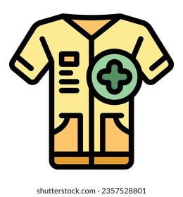 Doctor cloth icon outline vector. Emergency room. Patient health color flat