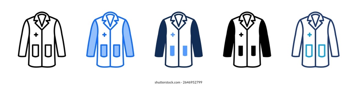 Doctor Coat Icon Multiple Vector Illustration