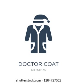 doctor coat icon vector on white background, doctor coat trendy filled icons from Christmas collection, doctor coat vector illustration