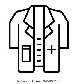 Doctor Coat Vector Line Icon Design