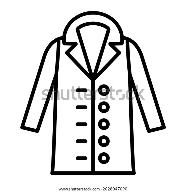 Doctor Coat Vector Outline Icon Isolated Stock Vector (Royalty Free ...