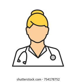 Doctor color icon. Medical worker. Practitioner. Isolated vector illustration