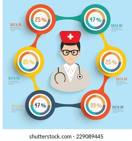 Doctor concept and button for your text editable,clean vector