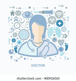 
Doctor concept design on clean background,vector