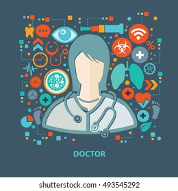 Doctor concept design on clean background,clean vector
